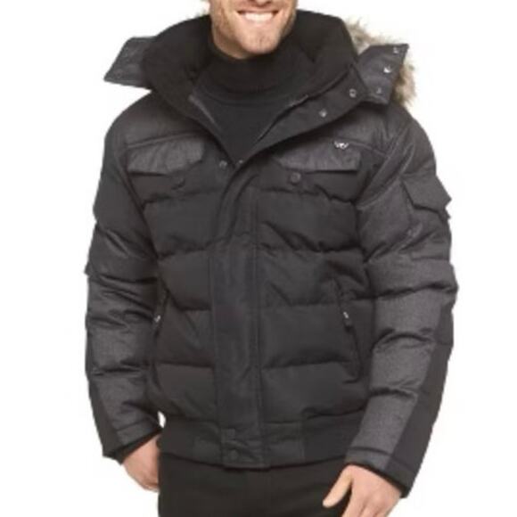 Koldtek Men's Herringbone Bomber Jacket Black SzM